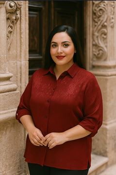 Picture of CURVY GIRL FINE SATIN BLOUSE